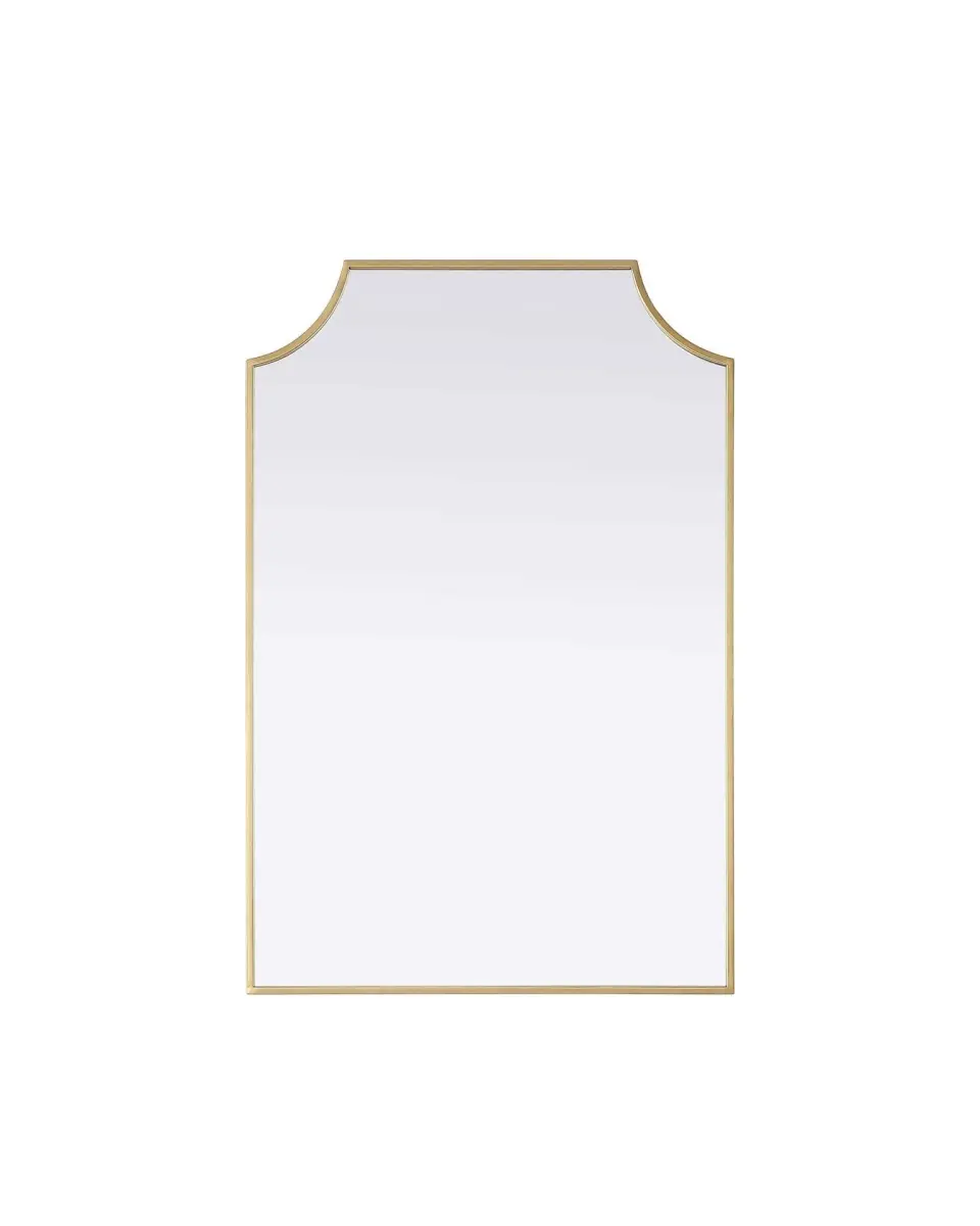 Elegant Kitchen & Bath MR3B2436BRA 24 x 36 in. Notched Metal Mirror, Brass