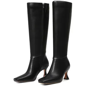 Classic Women's Knee-high Stiletto Boots for Casual & Office Wear Elegant Slim Heel Boots with Stylish Fit and Versatile Use
