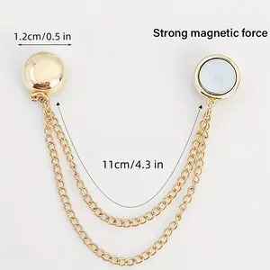 4-Pack Magnetic Clothing Clips, Multi-Function Metal Button Clips for Cuffs, Hem, and Headscarf Decoration, Assorted Colors, Adjustable Clip