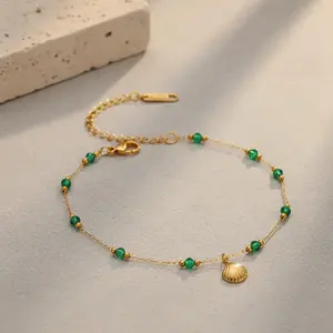 Coastal Seashell Beaded Gold Bracelet