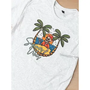 Skeleton Summer Vibes Graphic Top