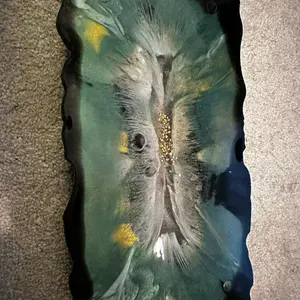 Handmade Decorative Resin Tray with Unique Colorful Design