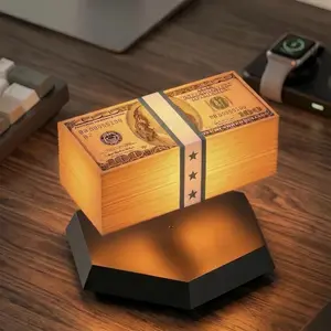 Magnetic Levitating Lamp Ornament - 3D Printed Token Drop Light, Floating Mechanism, Minimalist Base, USB Powered, Classic Gaming Decor, Cool Gifts for Guys, Ideal for Game Rooms & Desks