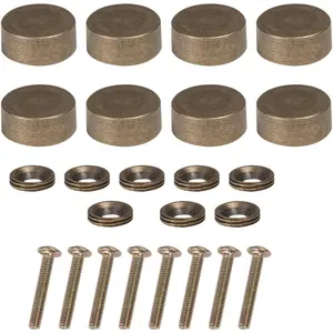 8PCS 12mm Vintage Bronzed Copper Decorative Screw Caps Cover Nails Fastener Hardware for Mirrors Tea Tables Wardrobes Glass Furniture and Sign Holder Advertising