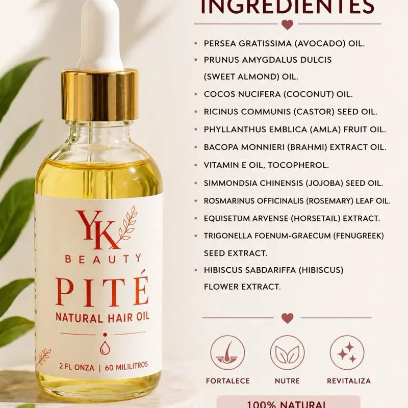 YK BEAUTY PITE Natural Hair Oil – Moisturizing Hair Serum 2 fl oz (60 mL)