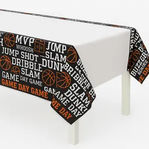 "Nothin' But Net" Basketball Plastic Table Cover