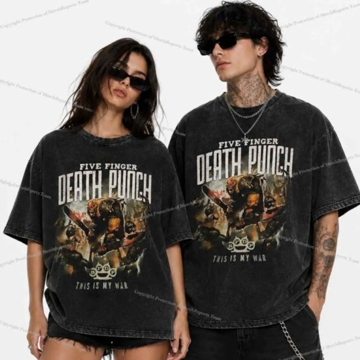 Five Finger Death Punch 20th Anniversary World Tour At RBC Amphitheatre, Toronto, Canada On August 2 2026 Merch This Is My War Acid T-Shirt A97
