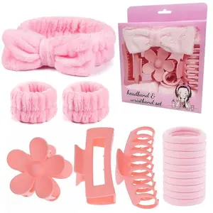 16-Piece Facial Care Set: Wristbands, Headbands, Hair Hoops, Clips, Ties, and Scrunchies — Deluxe Gift Box for Washing & Grooming