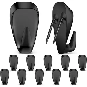Cubicle Hooks Fabric Panel Wall Hooks Cubicle Clips Picture Hangers for 40 Lbs Office Home Kitchen Room Board Hanging Supplies(Black,10 Pieces)