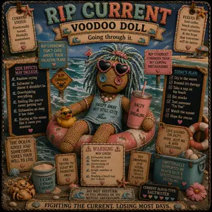 Rip current doll magnet