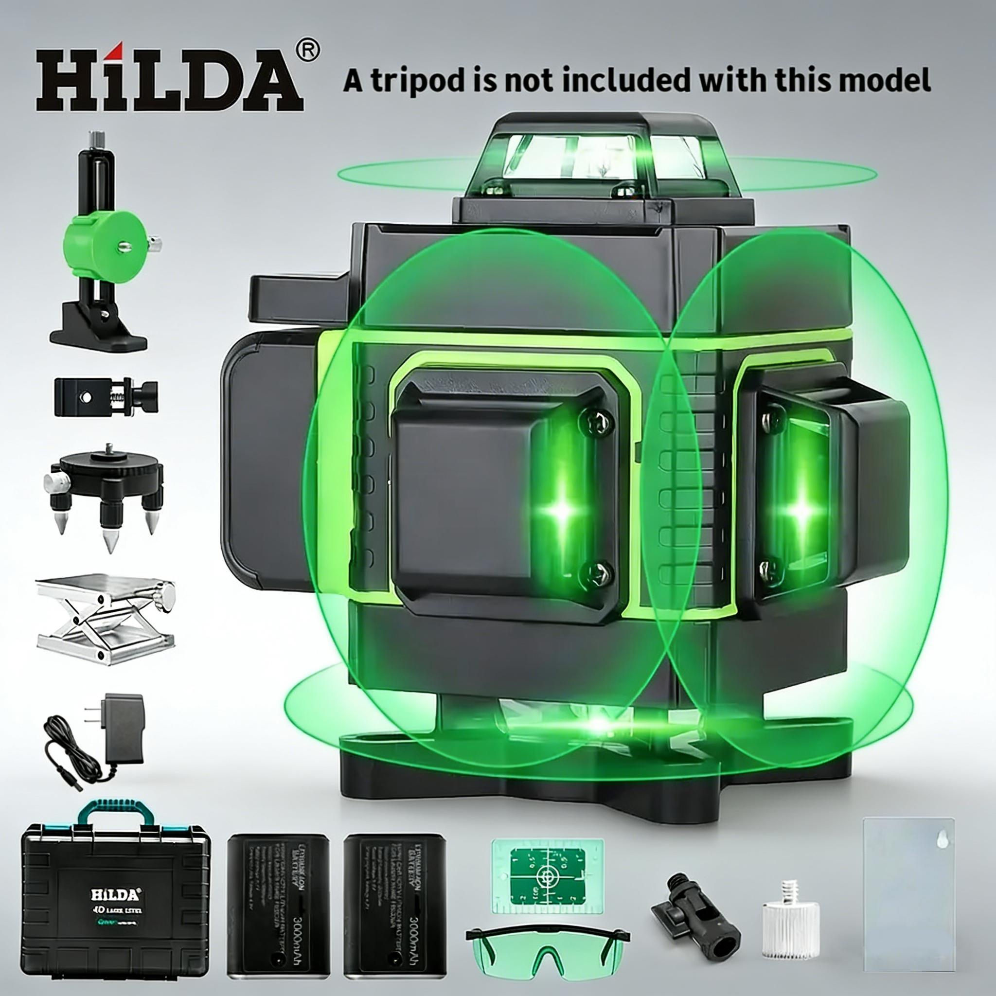 16 Line Green Laser Level Self Leveling Tool, 4x360 ° Horizontal And Vertical Crosshair Laser Level Professional Kit, 4D Laser Level, Rechargeable Lithium Battery/wall Mounted, Suitable For Building, Tile Floor And Photo Hanging Tools 16 Line Green Laser Level Self Leveling Tool, 4x360 ° Horizontal And Vertical Crosshair Laser Level Professional Kit, 4D Laser Level, Rechargeable Lithium Battery/wall Mounted, Suitable For Building, Tile Floor And Photo Hanging Tools