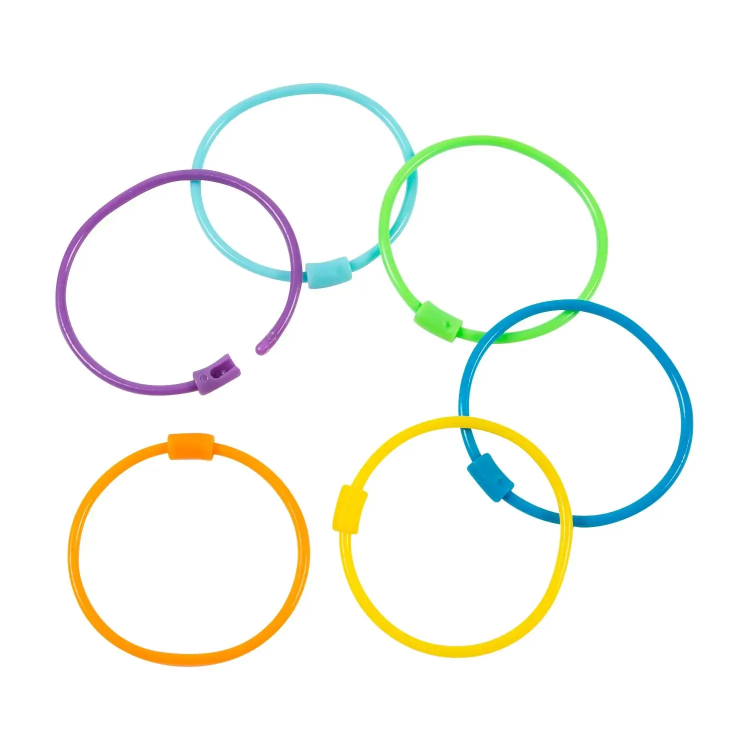 2 1/4" Diam. Neon Colors Plastic Pony Bead Bracelets - 24 Pc.
