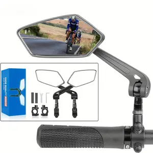 2-Pack Rearview Mirror for Bicycles and Electric Scooters - Wide-Angle Convex Lens for Enhanced Safety, Black, Handlebar, Accessories, Perfect Gift Option