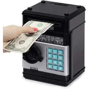 Piggy Bank Cash Coin Can ATM Bank Electronic Coin Money Bank for Kids Age 3-12, Money Savings Box Mini ATM Coin Bank Toys Gifts for 3 4 5 6 7 8 9 10 11 12 Year Old Boys Girls