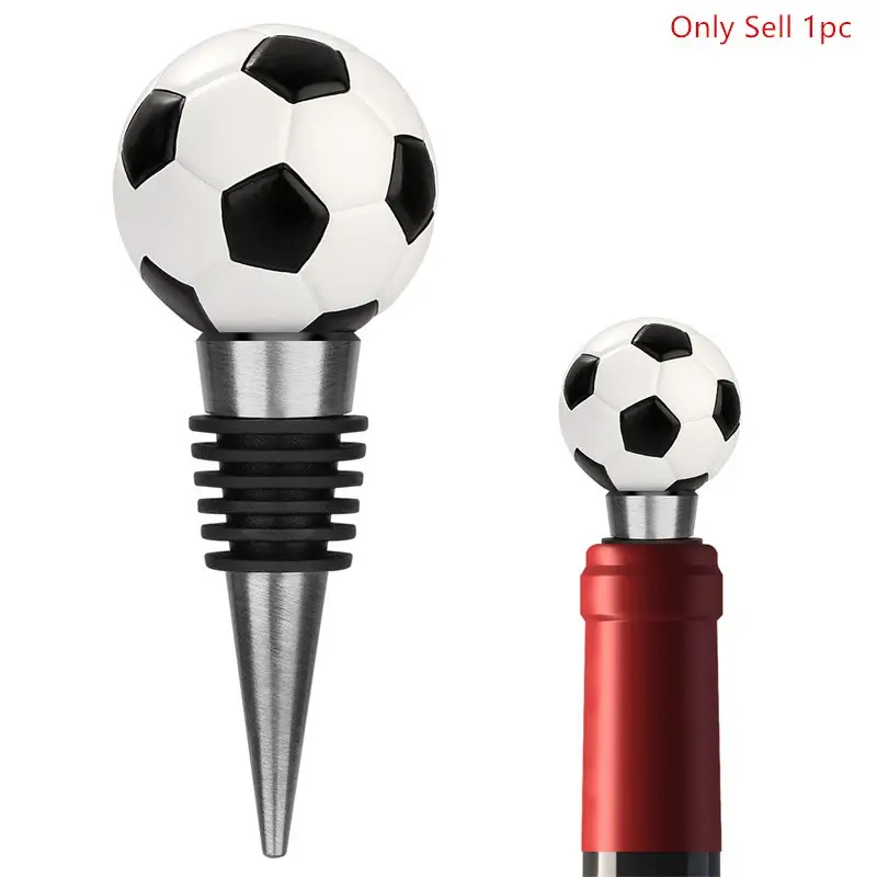 Creative Resin Football-Shaped Wine Stopper with Gunmetal Cone, Home Use Wine Preserver, Sports-Style Wine Bottle Stopper, Suitable for Kitchen, Restaurant, Bar Parties, Bar Counter Wine Cabinet Bottle Decorative Stopper, Gift for Football Enthusiasts