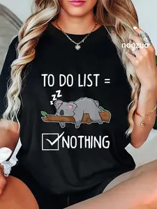 100% Cotton Koala Todo List Empty Tired Sleeping Australia Koala T-Shirt