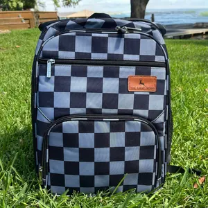 Grey Checkerboard Backpack Cooler Grey Checkerboard Backpack Cooler
