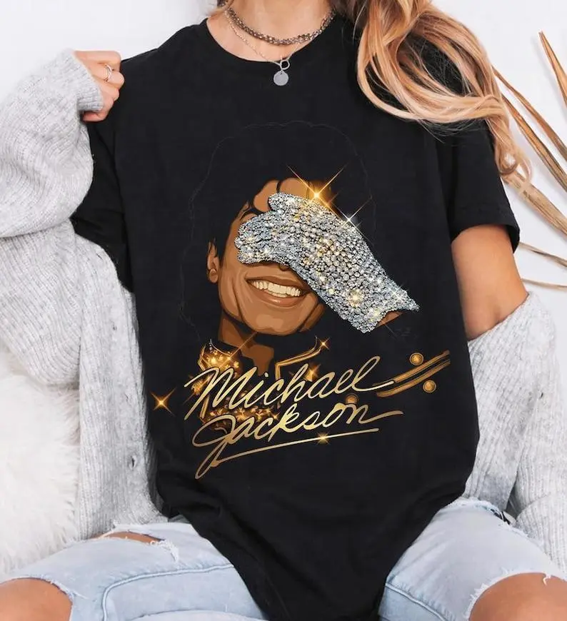Michael Jackson King Of Pop Halftone T-Shirt Design For Black Garments (Digital )