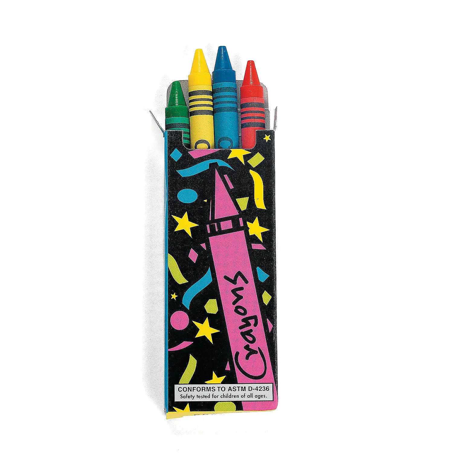 24 Packs of 3.5" Mini Multicolor 4-Color Crayons - Safety Tested, Ages 4+, First Grade Educational Art Supplies, Kids Party Favors, Activity Tables Compatible, Cardstock-Friendly, Conveniently Packaged, Oriental Trading Company Toys & Hobbies Craft Item
