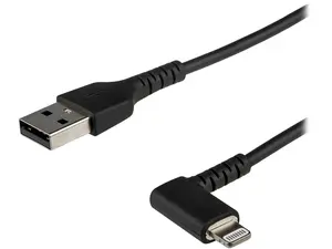 StarTech.com RUSBLTMM1MBR 1m / 3.3ft Angled Lightning to USB Cable - Heavy Duty MFI Certified Lightning Cable - Black - USB to Lightning (RUSBLTMM1MBR)