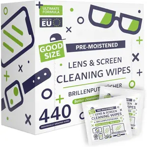440 Pack Lens Wipes for Eyeglasses Pre-Moistened, Individually Wrapped Streak-Free ing for Glasses & Laptop Screens, Glasses er Wipe Bulk 5.5 x 4.7 Inch, Sunglasses & Phone Wipe