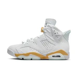 Air Jordan 6 Retro "Pearl" Women's Sneaker with White and Yellow Color Scheme, Lightweight Design, Ideal for Training and Athletic Use