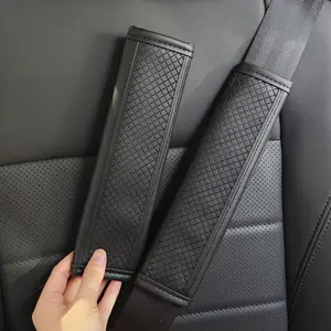 2pcs Car Seat Belt Shoulder Pad, PU Leather Car Seat Belt Cover, Automotive Car Interior Accessories, Car Interior Decoration