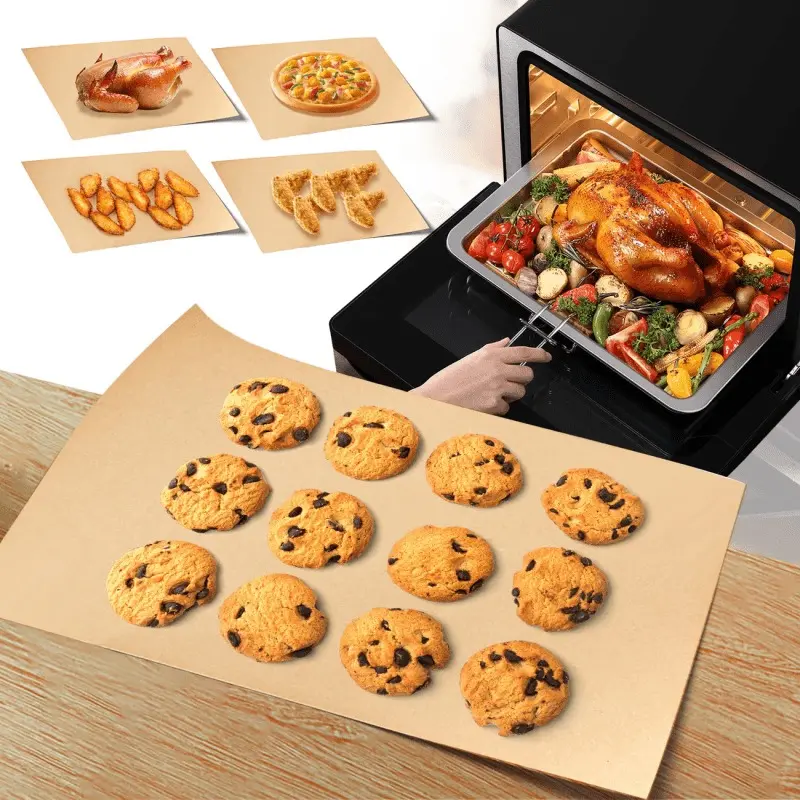 100pcs Air Fryer Parchment Paper, Non-Stick Baking Sheets | For kitchen oven, burger, dessert, sandwich wrapping, baking paper
