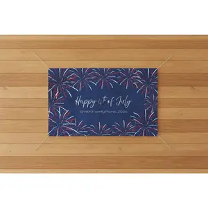 Customizable Patriotic Horizontal Matte Banner – “Happy 4th of July” –  96x60