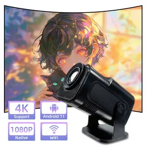 Android Projector Hy320, Mini Portable Projector, 180° Flexible Projection, Wireless Projector, Wifi6 & Bluetooth-compatible 5.0, HDMI Compatible, Ideal for Camping and Home Use