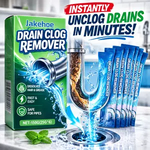 Jakehoe Drain Clog Remover Powder – Fast Unclog for Kitchen & Bathroom Sink Pipes