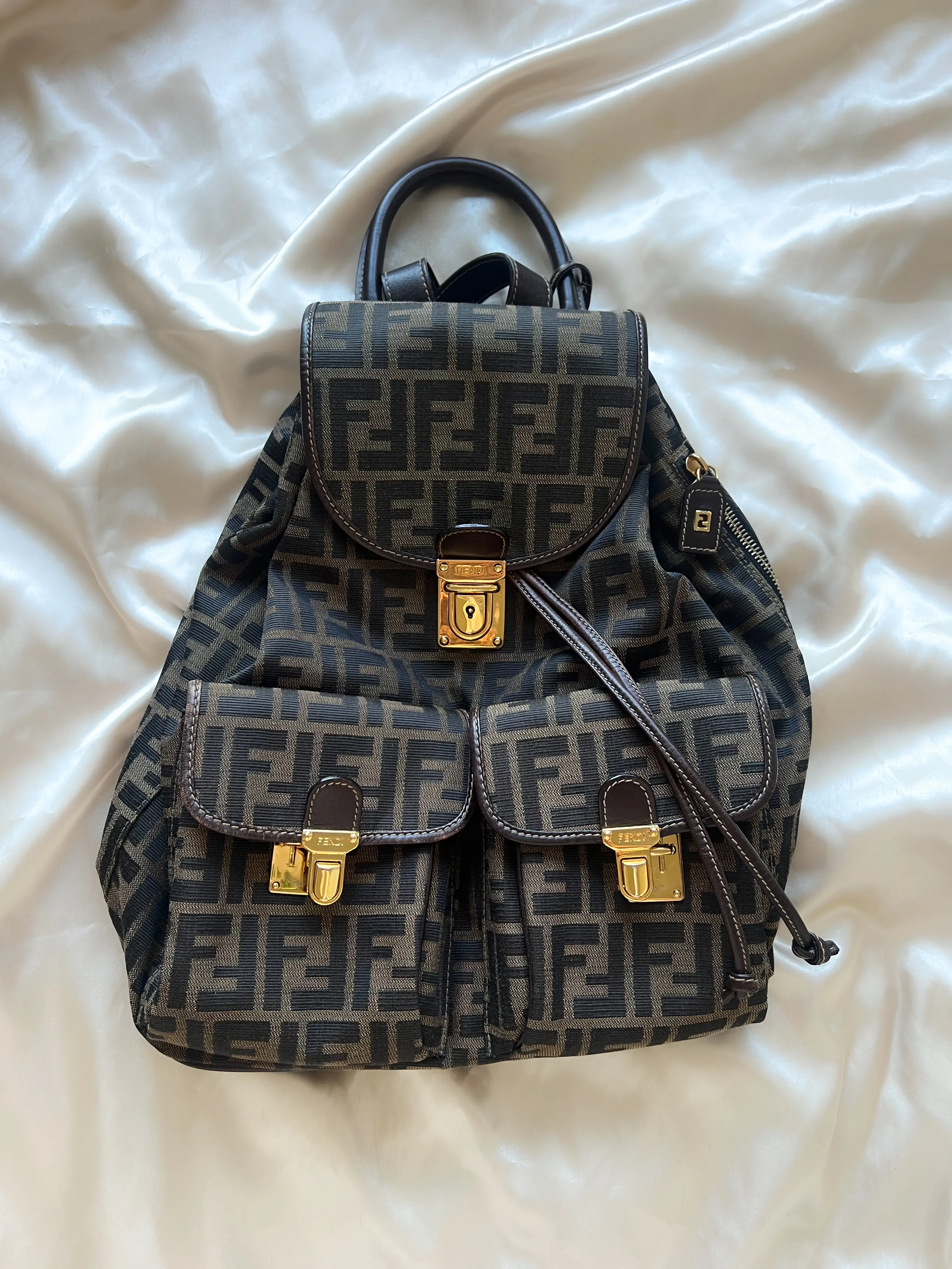 Pre-owned FENDI Canvas Backpacks Monogram FF Zucca Backpack
