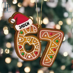 Custom Six Seven Ornament, Teen Slang acrylic/wood Ornament, Funny Teenager Ornament, 67 Six Seven Ornament, Gen Z Teenager Tween Ornament, Boy Christmas