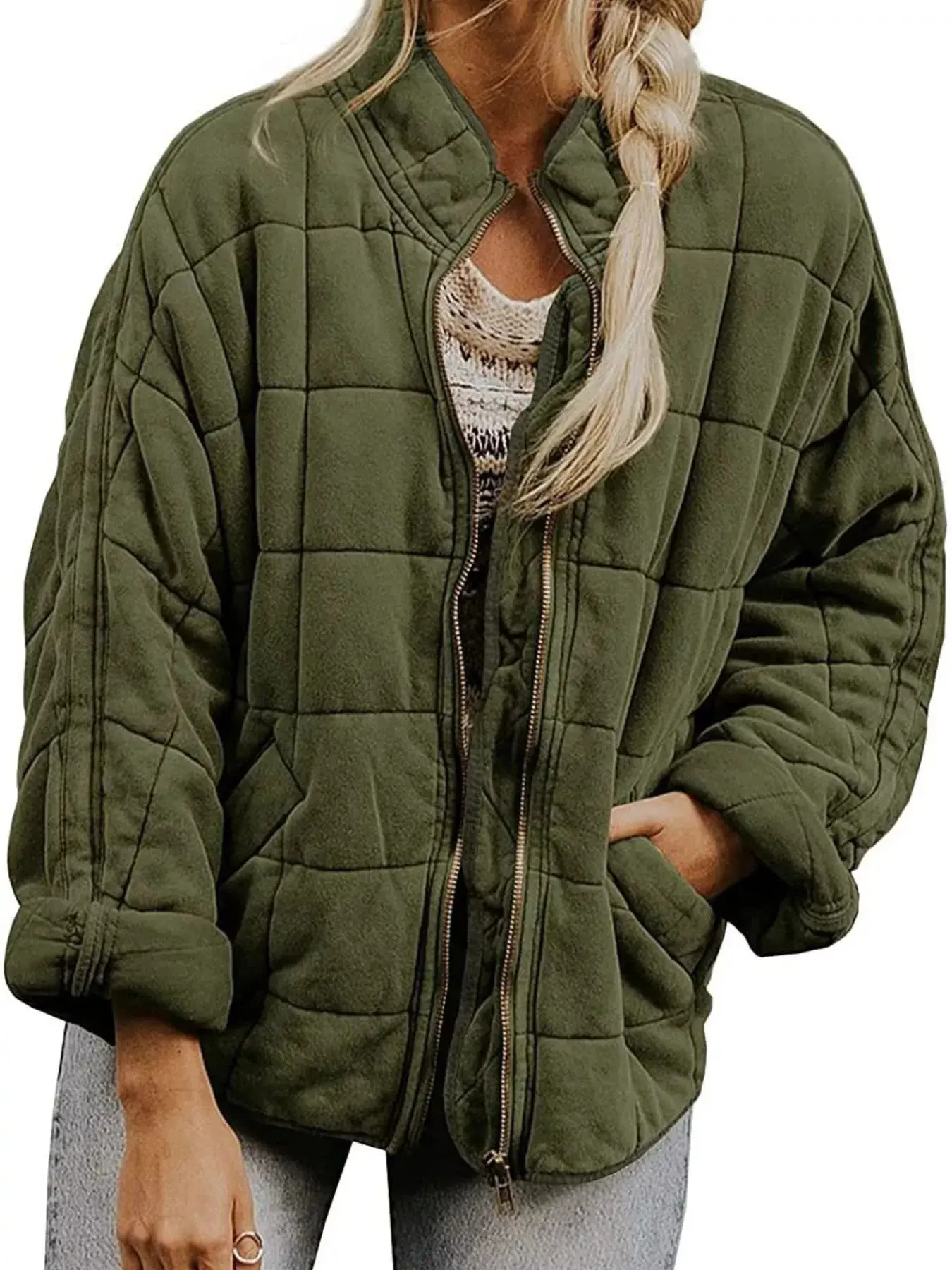 Quilted Zip Up Outerwear( available in 12 colors )