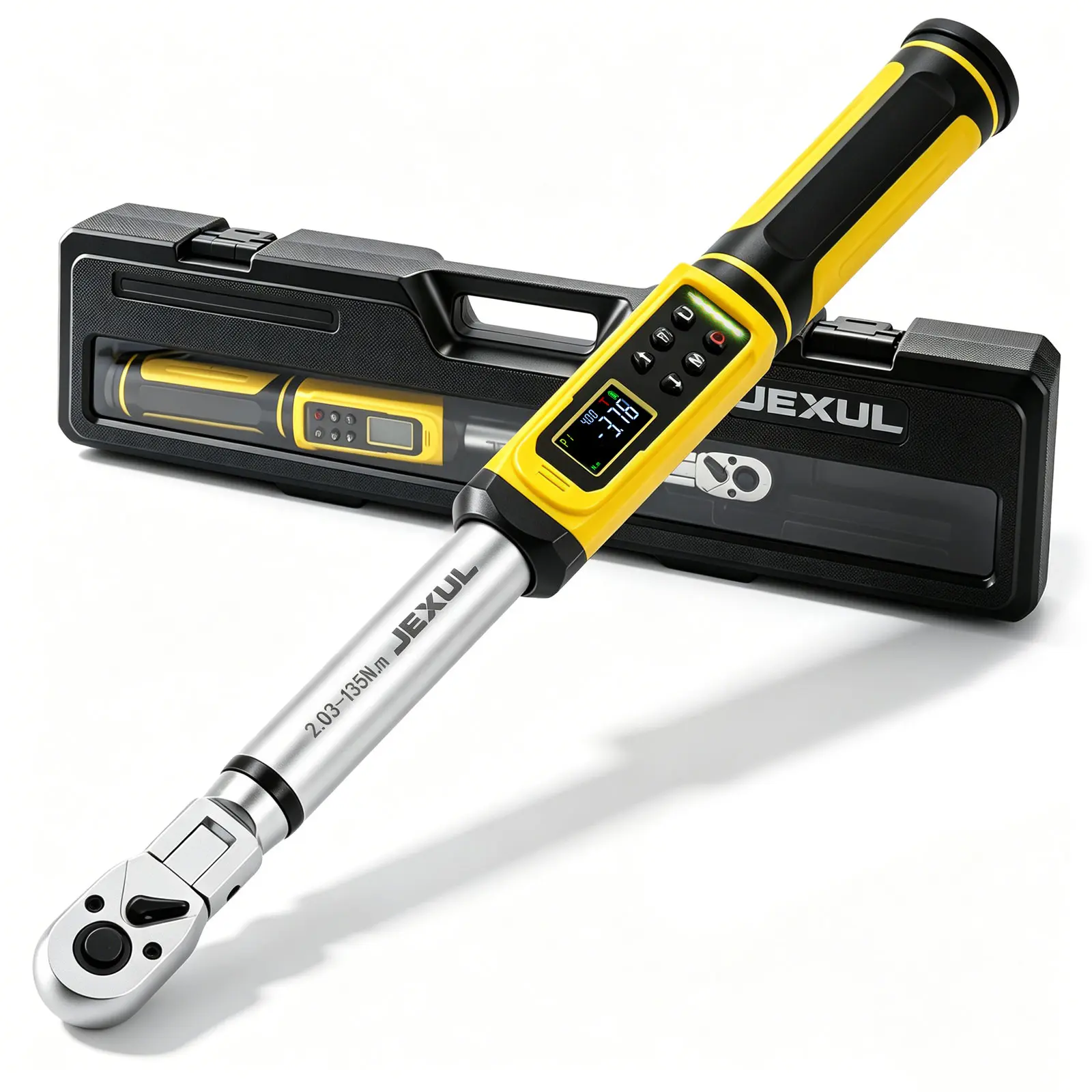 3/8" Drive digital torque wrench with flex head Set (10-100 ft-lb) | Professional Electronic