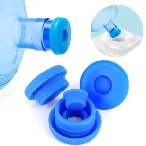 5 Gallon Water Jug Cap Reusable - Water Bottle Caps Fits 55mm Bottles,Silicone Non-Spill Lids for Anti-Splash