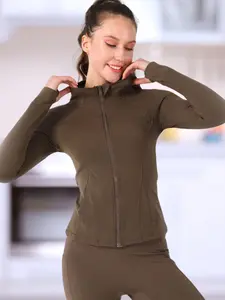 Women’s Short Lightweight Zip-Up Hoodie – Breathable Workout Jacket for Yoga, Gym, Running & Daily Wear