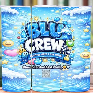 Blu Crew Custom Tumbler | Positive Vibes Cup | 20oz & 30oz Stainless Tumbler