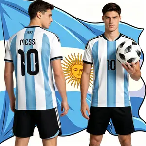 2026 Argentina Home And Away 10# Messi Short And Long Sleeve Soccer Jersey Fans Version Breathable