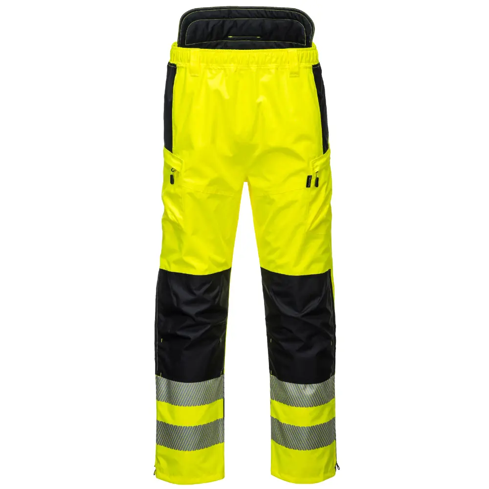 PORTWEST® Extreme Waterproof High Visibility Rain Pants - Yellow / Black - PW342