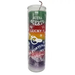 Lucky 7 Color Ritual Candle / Buena Suerte Veladora de 7 Colores