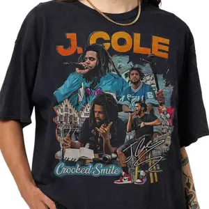 Limited J Cole Classic Comfy Cotton Fabric Retro Hip Hop Graphic T-Shirt, Unisex Fashion Streetwear Short-Sleeve Crewneck Top, Summer Music Fan Gift for Men & Women