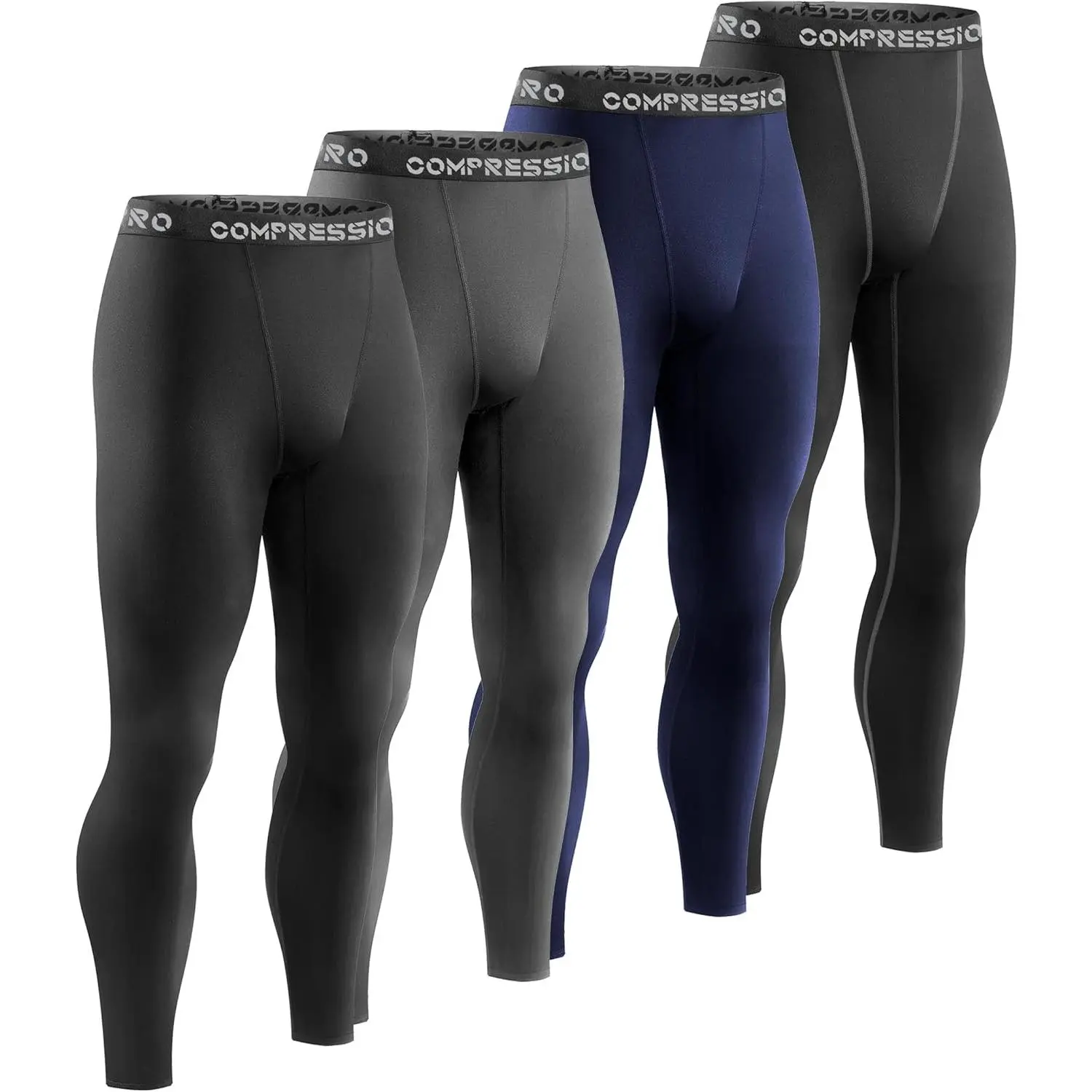 1/3/4 Pack Men's Compression Pants Tights Leggings Athletic Sports Baselayer Running Cycling Workout Training Pants