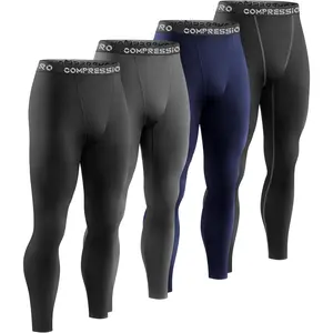 1/3/4 Pack Men's Compression Pants Tights Leggings Athletic Sports Baselayer Running Cycling Workout Training Pants