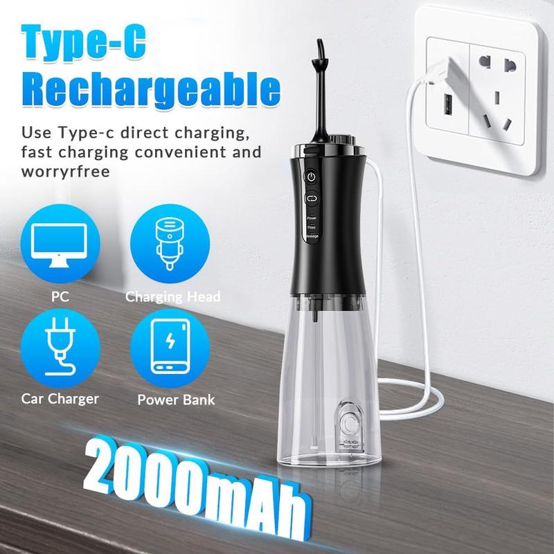 Oral irrigator Visual Water Flosser C2 with 10 MP Camera for Teeth, 2 Modes 12 Gears IPX7 Portable 350ML Water Tank.Very suitable for giving to your relatives, friends and family on Christmas, birthdays, graduation season, and other festivals flossing
