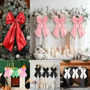 3pcs 2-Foot Large Satin Bow Decorations, Wall Hanging Ornaments for Weddings & Birthdays, Elegant Home/party Decoration Accessories, Party Decoration Supplies