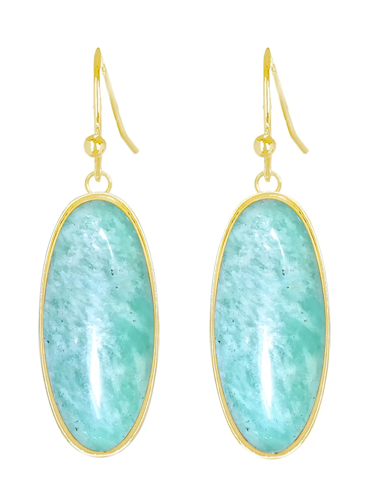 Amazonite Oval Drop Earrings – Handmade Jewelry | Chic & Elegant Gift Ideas for Her