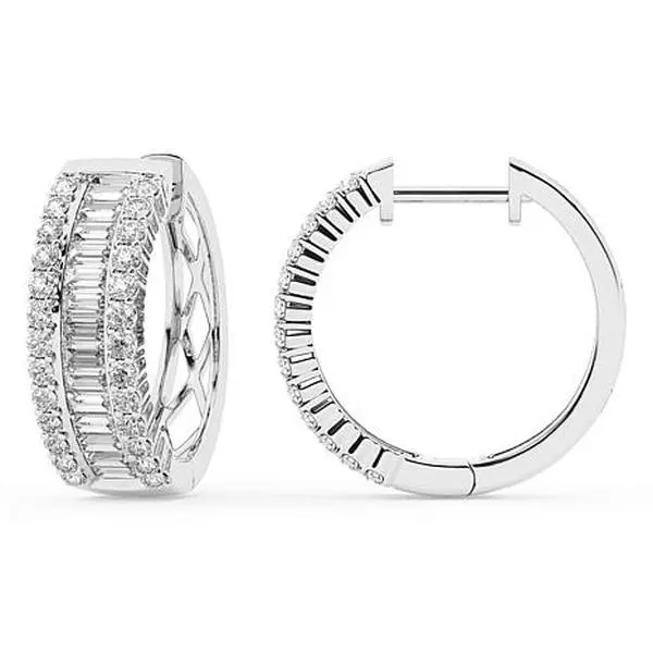 Bright Halo Lab Grown Diamonds Bright Halo 1.25ctw Lab-Grown Diamond Hoop Earrings