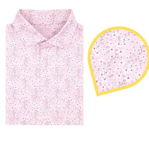 Pink The Cherry Bloom Men's Short Sleeve Performance Polo, White Flower Golf Polo Shirt, Spring Pink, Master Golf Shirt, Floral Golf Polo Shirt