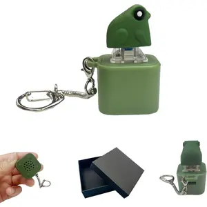 Frog Croaking Fidget Toy,Adults Keyboard Clicker Frog Fidget Toys-Fun USB-C Rechargeable Keychain with Colorful Lights, Stress Reliever for Anxiety & Sensory Fun (Frog Croaking)